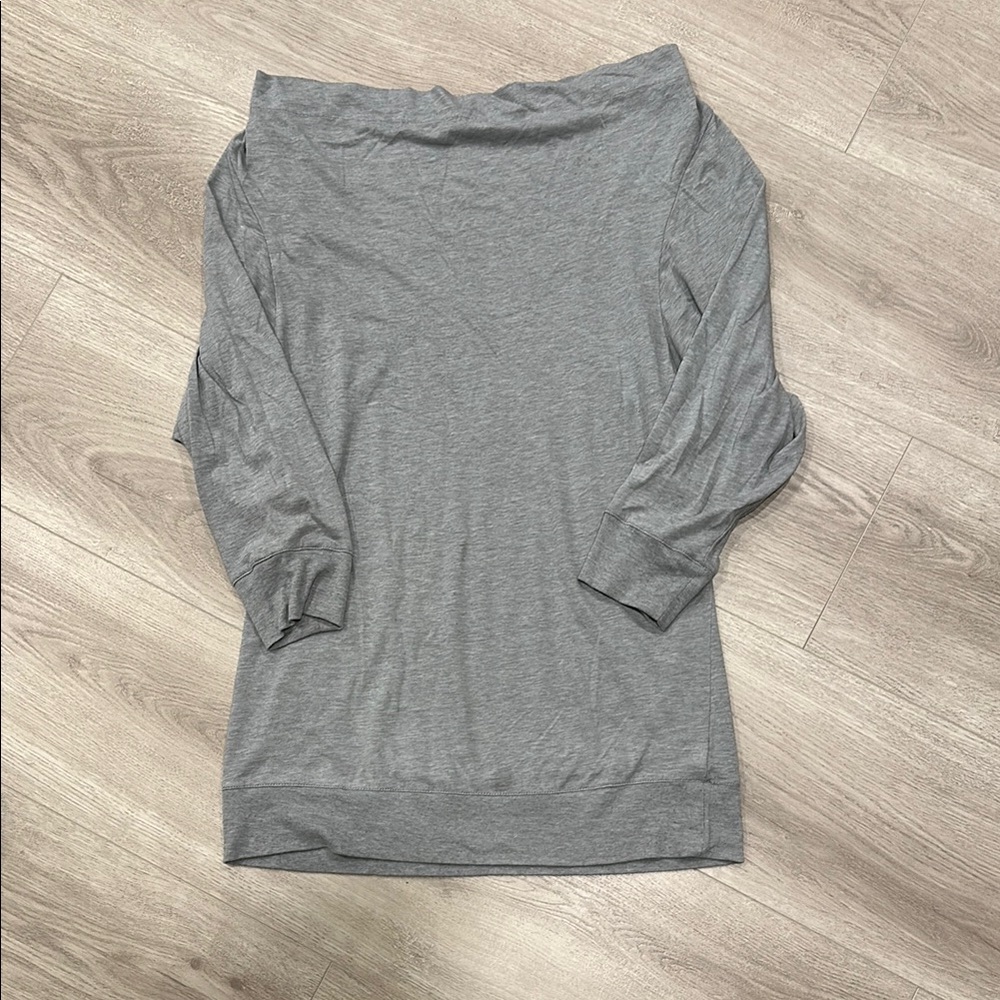 Athleta Gray Off-Shoulder Top